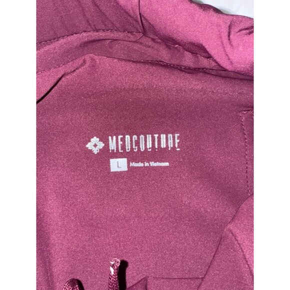 Med Couture Womens Burgundy Scrub Pants L Lightweight Stretchy Fabric With Draws - Picture 2 of 7